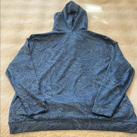 Waggle Golf Blue Topographic Pattern Hoodie - Picture 4 of 4